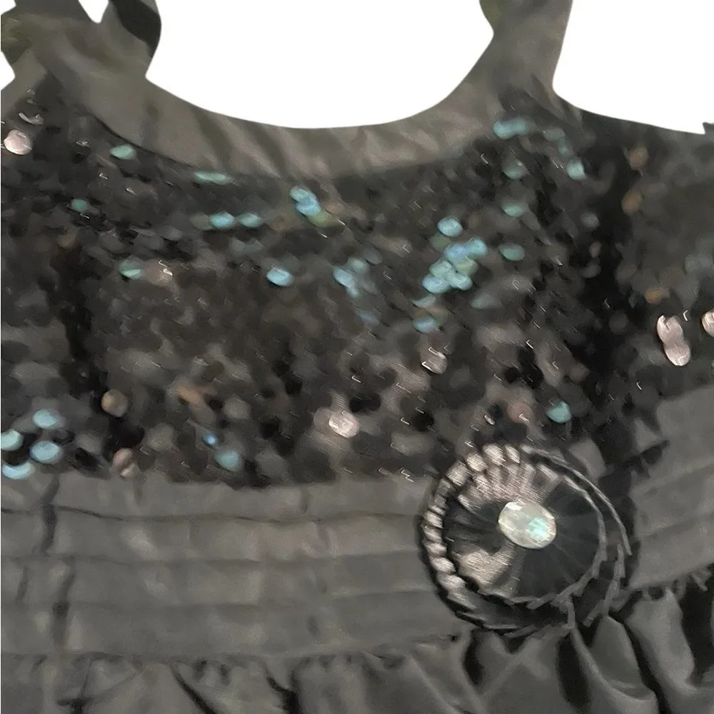 Amy Byer Black Formal Kids Dress with Black sequin accents excellent condition